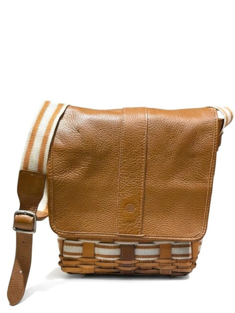 Longaberger Messenger Shoulder Basket Purse with Leather and NylonShoulder Strap